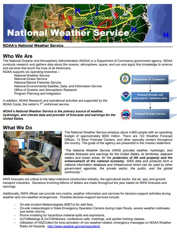 About the National Weather Service - NOAA Boulder